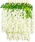 12 Pack Wisteria Hanging Artificial Flowers – 36 Branches, 3.7 ft Silk Vine Garland in Beige, Green & White for Wedding, Party, Garden & Home Wall Décor